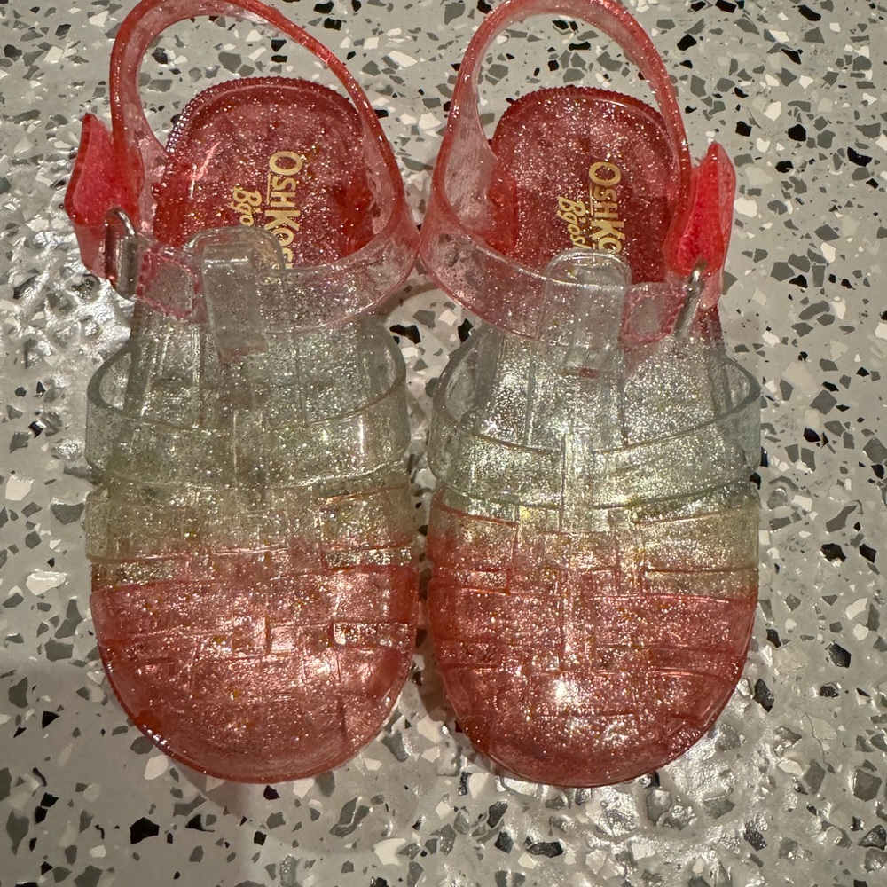 NWOT OshKosh B'gosh Kids Glitter Sandals - Pink and Silver